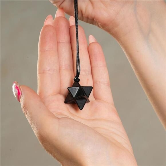 Heritage Shungite Stone Necklace | Round Shungite Pendant Amulet | Authentic - Picture 2 of 8